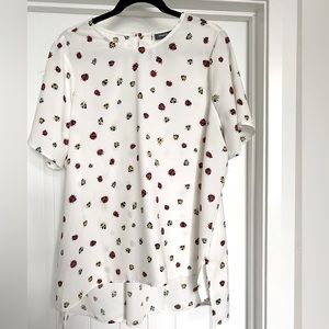 ModCloth High Low Ladybugs top size 1X